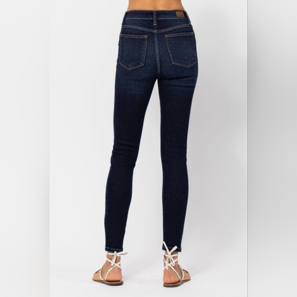 Judy Blue Skinny High-Rise Waist Denim Handsand Stretchy Jeans Slim Ankle Pants - Picture 3 of 15